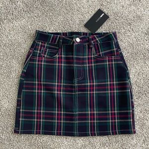 NWT Plaid Mini Skirt